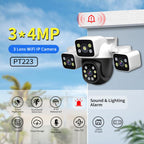 ESCAM PT223 3x4MP HD Motion Detection WiFi Three-screen PTZ IP Camera, EU Plug, US Plug, UK Plug, AU Plug