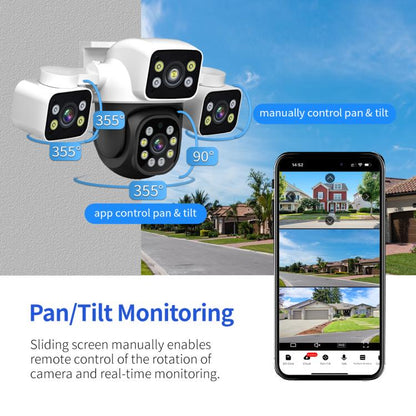 ESCAM PT223 3x4MP HD Motion Detection WiFi Three-screen PTZ IP Camera, EU Plug, US Plug, UK Plug, AU Plug