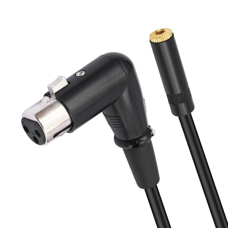 3.5mm Female to XLR Female Elbow Audio Converter Adapter Cable, 3.5mm Female to XLR Female Elbow