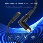 3.5mm Female to XLR Female Elbow Audio Converter Adapter Cable, 3.5mm Female to XLR Female Elbow
