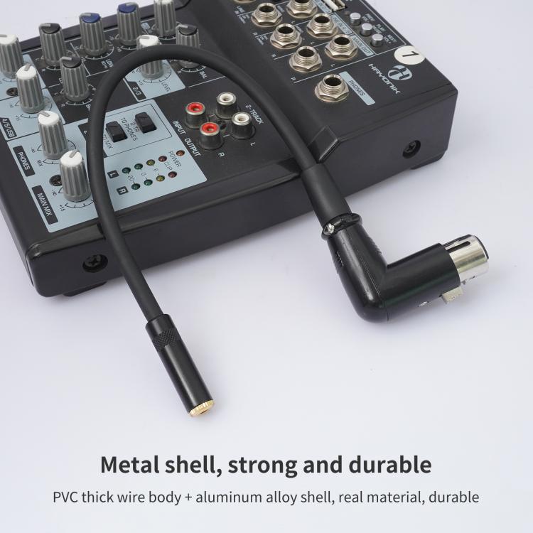 3.5mm Female to XLR Female Elbow Audio Converter Adapter Cable, 3.5mm Female to XLR Female Elbow