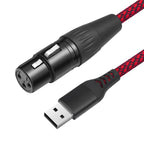 USB-A to XLR Female Audio Recording Cable for Dynamic Microphone, 1m, 2m, 3m