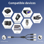 3-Way Splitter Audio Cable, Length: 60cm, XLR Female to 3 XLR Male, XLR Male to 3 XLR Female