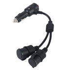 12V-24V 2 in 1 Car Cigarette Lighter Extension Cable with Switch, 0.2m, 0.6m, 1m