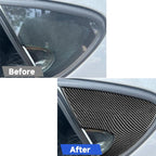 2pcs/Set Carbon Fiber Car Rear Triangle Window Decorative Sticker for SEAT Leon 2005-2012, Left and Right Driver, Rear Triangle Window