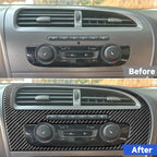 Carbon Fiber Car Center Console Air Conditioner Panel Decorative Sticker for SEAT Leon 2005-2012, Center Console Air Conditioner Panel, Left Driver, Center Console Air Conditioner Panel, Right Driver