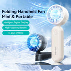 USAMS ZB352 Digital Display Folding Handheld Mini Fan, ZB352 (Black), ZB352 (Beige)