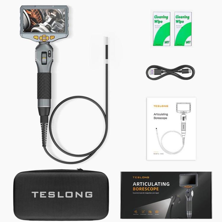 TESLONG TD500 5 Inch HD Large Screen Dual Steering Endoscope Supports Wi-Fi 1.55m Cable Length, 6.5mm Single Lens, 6.5mm Dual Lens, 3.9mm Single Lens