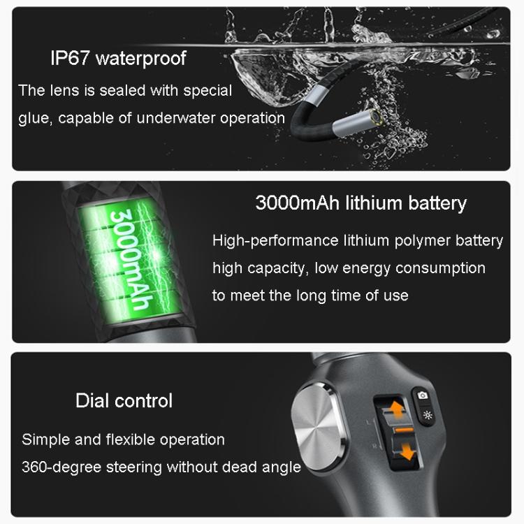 TESLONG TD500 5 Inch HD Large Screen Dual Steering Endoscope Supports Wi-Fi 1.55m Cable Length, 6.5mm Single Lens, 6.5mm Dual Lens, 3.9mm Single Lens