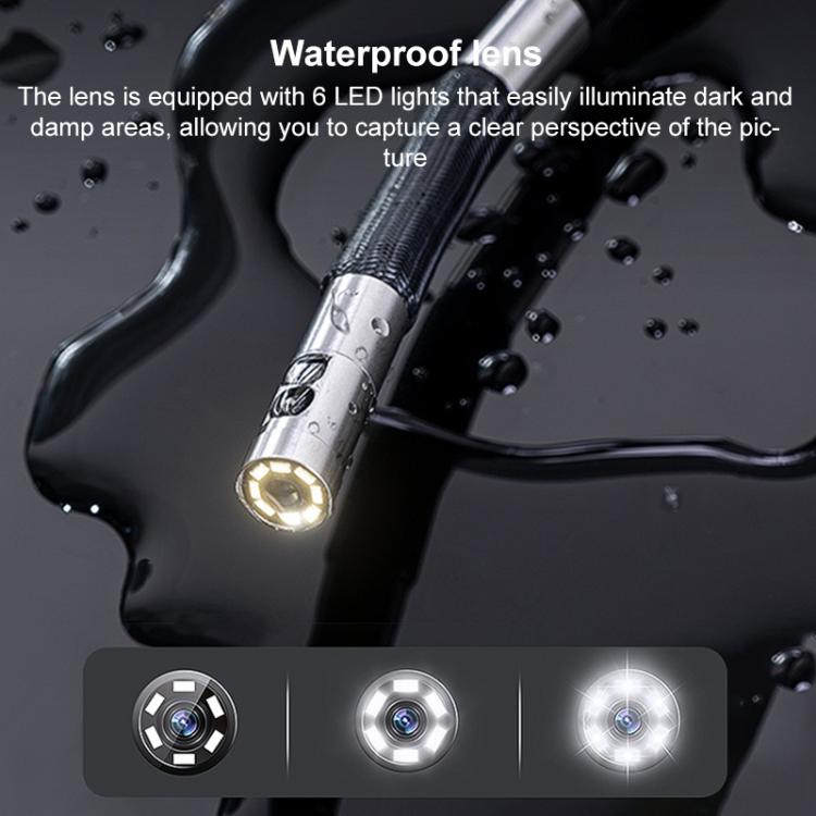 TESLONG TF600 6 Inch Screen 360 Degree Steering Industrial Endoscope Supports Wi-Fi 1.55m Cable Length, 6.5mm Dual Lens