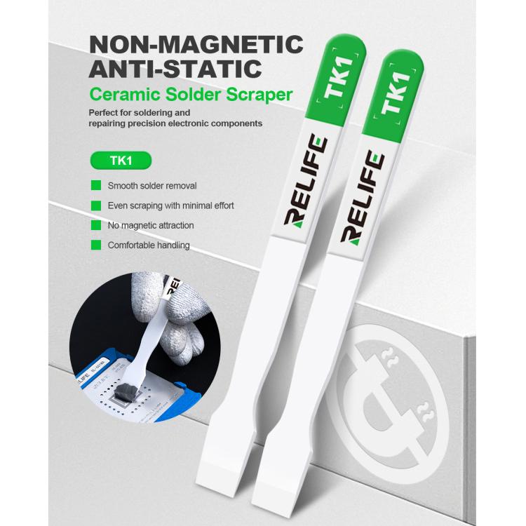Relife TK1 Non-magnetic Anti-static Ceramic Scraper, Relife TK1