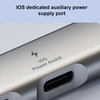 USB / Type-C / 8 Pin to 3.5mm, PD, 2 x USB, Type-C HUB Adapter 5 in 1 Docking Station, 5-in-1 3.5mm