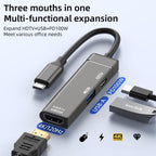 Type-C to Type-C, USB-A, HDMI HUB Docking Station, Type-C to Type-C+USB+HDMI