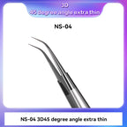 i2C NS Series Super Alloy High Precision Stainless Steel Super Hard Extra Tip Flying Wire Tweezers, NS-04 Bend Tip, NS-01 2.5 Standard, NS-03 Extra Hard Tip, NS-02 Extra Hard Type, NS-04/02/03 Set