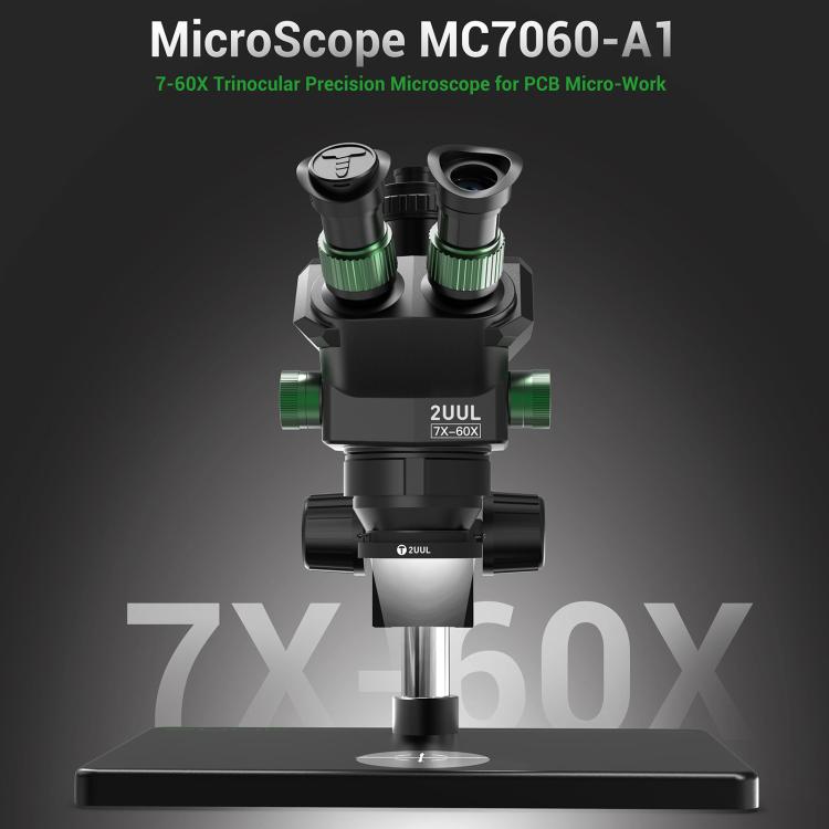 2uul MC7060-A1 7-60X Synchronous Zoom Trinocular Microscope, 2uul MC7060-A1