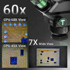 2uul MC7060-A1 7-60X Synchronous Zoom Trinocular Microscope