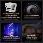 Cheerlux C6C Same Screen Version 1280x720P 180ANSI Bluetooth 5.1 Smart Projector, with Gimbal, US Plug, UK Plug, AU Plug, EU Plug