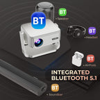 Cheerlux C6C Same Screen Version 1280x720P 180ANSI Bluetooth 5.1 Smart Projector, with Gimbal, US Plug, UK Plug, AU Plug, EU Plug
