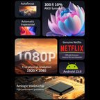 Cheerlux E2C Whale OS Version 1920x1080P 300ANSI Smart Projector, US Plug, UK Plug, AU Plug, EU Plug