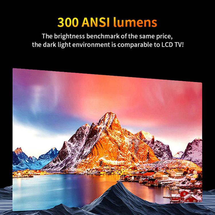 Cheerlux E2C Whale OS Version 1920x1080P 300ANSI Smart Projector, US Plug, UK Plug, AU Plug, EU Plug