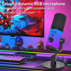 XTUGA ZX-777 XLR / USB-C Dynamic Microphone RGB Light Noise Reduction for Live, Desktop, Long Arm Bracket