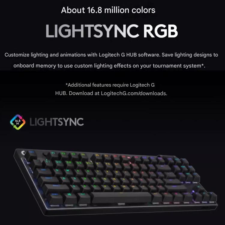 Logitech G PRO X TKL Wireless Gaming Keyboard, GX-T Mechanical Switches