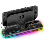 OIVO VG-SW205 Gaming Console Storage Magnetic Charging Stand with RGB Lights, For Nintendo Switch 2