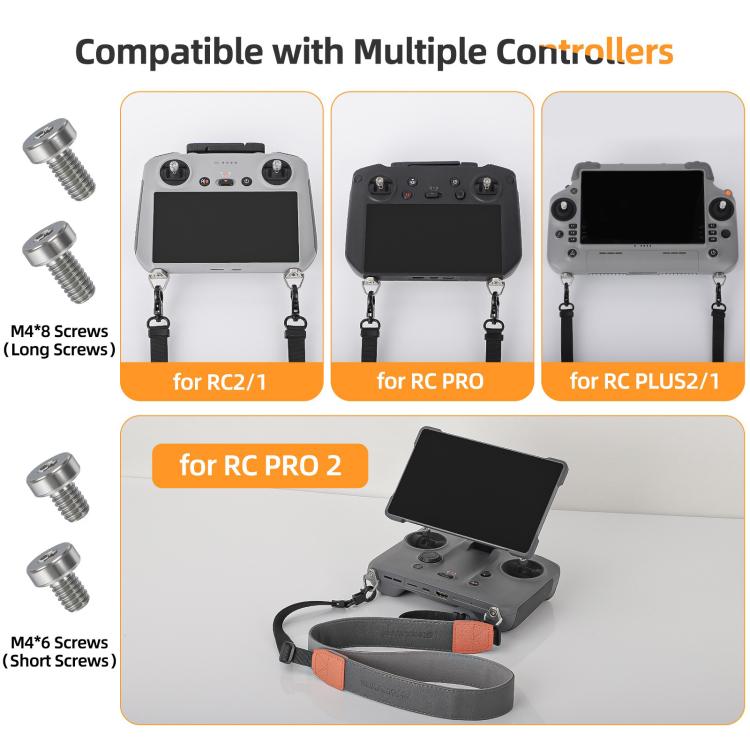 Sunnylife GS014 Multi-Purpose Lanyard with CNC Aluminum Buckle, For DJI RC 2 / 1 / Pro 2 / 1