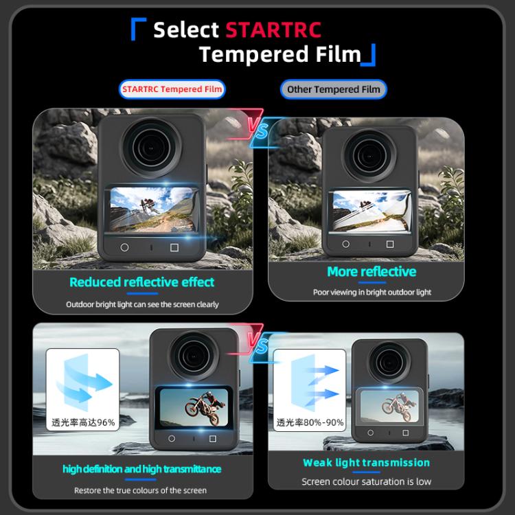STARTRC 2pcs HD Screen Tempered Glass Films, For DJI Osmo 360 2pcs