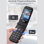 UNIWA X29 Keypad Flip Rugged Phone, 2.8 inch + 1.77 inch Double Screen, MT6261D, Network: 2G, EU Plug, US Plug, UK Plug, AU Plug