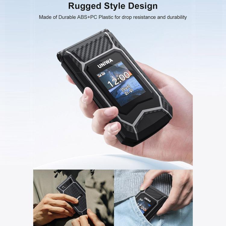 UNIWA X29 Keypad Flip Rugged Phone, 2.8 inch + 1.77 inch Double Screen, MT6261D, Network: 2G, EU Plug, US Plug, UK Plug, AU Plug