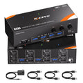 KCEVE KC-KVM303 USB 3.0 Dual Monitor 8K 60Hz KVM Switch, US Plug, EU Plug, UK Plug, AU Plug