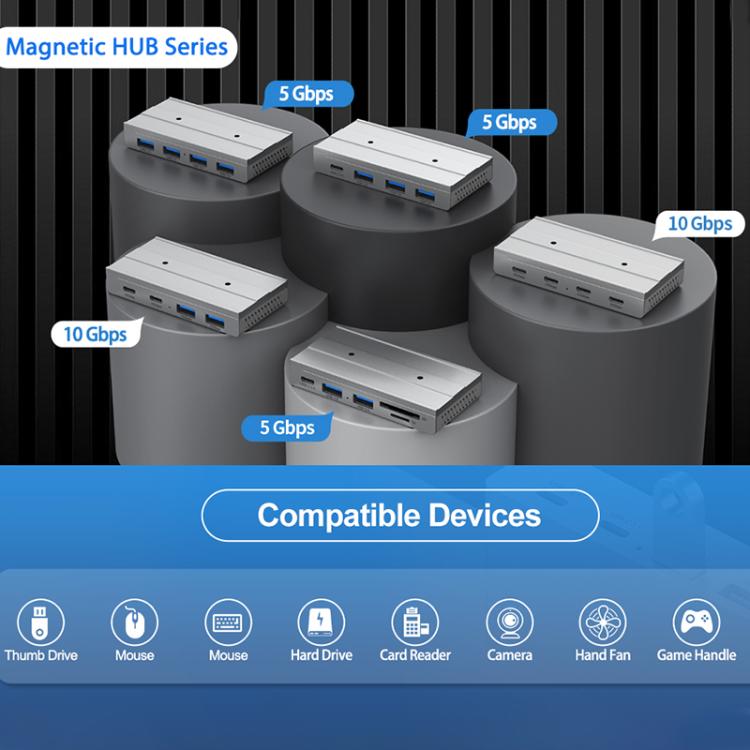 HST-2A1CTS 5 in 1 USB 3.0 Detachable Magnetic Docking Station, HST-2A1CTS