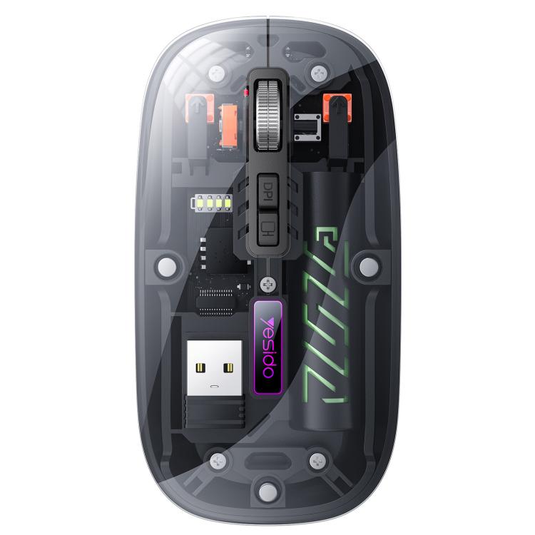 Yesido KB29 Transparent Bluetooth Dual Mode Wireless Mouse, KB29 (White), KB29 (Black)