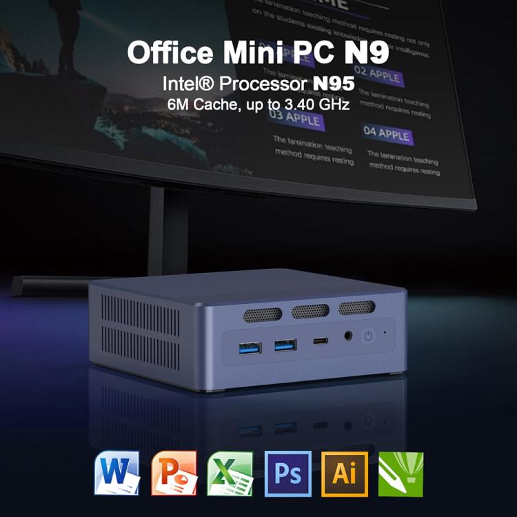 GXMO N9(N95) Windows 11 Intel ADL-N N95 4-Core Processor Mini Computer, 16GB+512GB