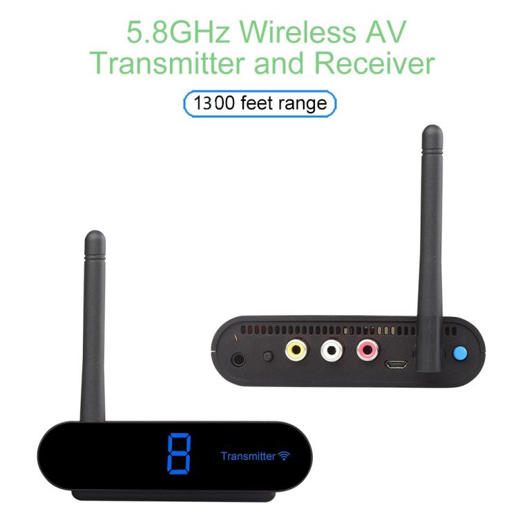 Measy AV540 5.8GHz Wireless Audio / Video Transmitter and Receiver with Infrared Return Function, Distance: 400m, AV540 Black