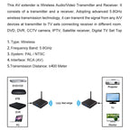 Measy AV540 5.8GHz Wireless Audio / Video Transmitter and Receiver with Infrared Return Function, Distance: 400m, AV540 Black