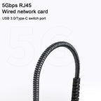 USB -C / Type-C Elbow to RJ45 Aluminum Alloy Shell Ethernet HUB Adapter, Type-C Elbow to RJ45