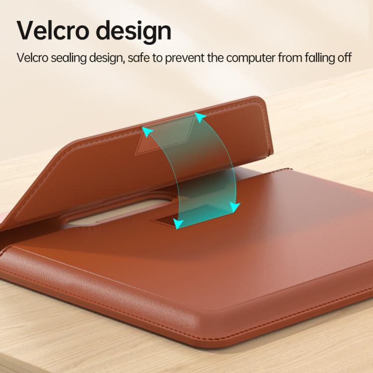 Handle Portable Laptop Briefcase PU Leather Laptop Sleeve with Foldable Stand, For 13 / 14 inch, For 15 / 16.1 inch
