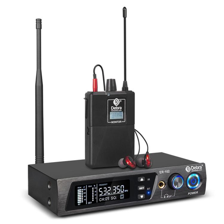 DEBRA ER-102 Professional Stage Wireless Audio Return Monitoring System with One Receiver, 1TX to 1RX
