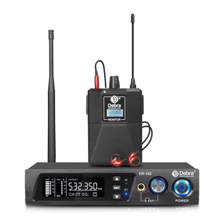 DEBRA ER-102 Professional Stage Wireless Audio Return Monitoring System with One Receiver, 1TX to 1RX