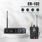 DEBRA ER-102 Wireless Audio Return Monitoring Receiver + Earphones, 1RX