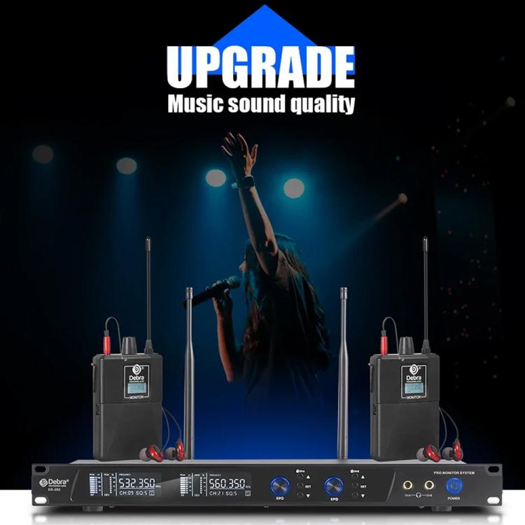 DEBRA ER-202 Professional Stage Wireless Audio Return Monitoring System with Two Receivers, ER-202