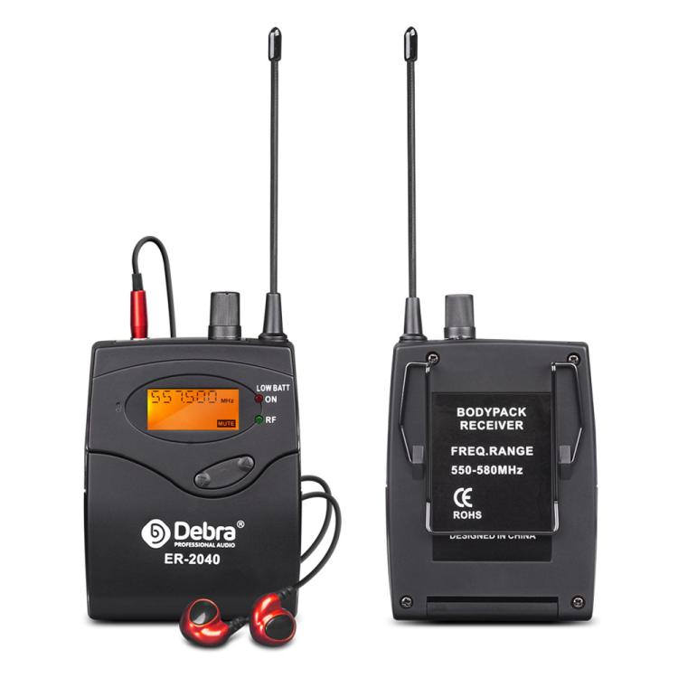 DEBRA ER-2040 Professional Stage Wireless Audio Return Monitoring System with Two Receivers, ER-2040