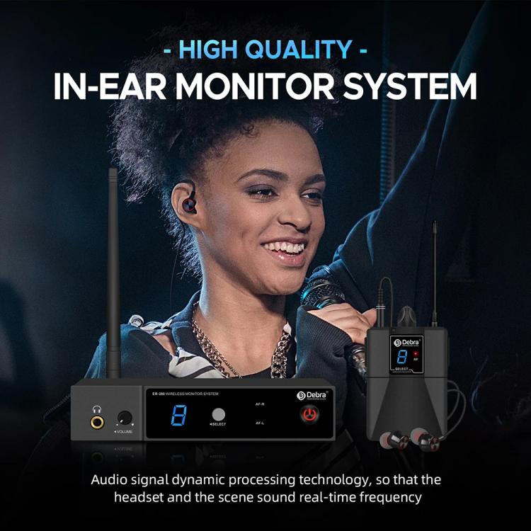 DEBRA ER-280 Professional Stage Wireless Audio Return Monitoring System with One Receivers, ER-280