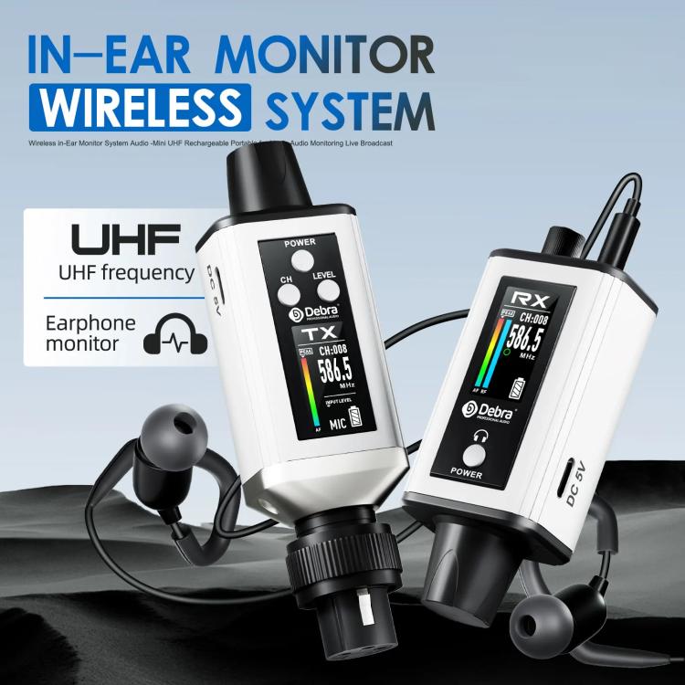 DEBRA EMX-1 XLR Adapter Portable Wireless Monitor System Transmitter & Receiver, TX & RX