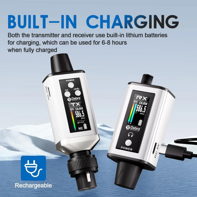 DEBRA EMX-1 XLR Adapter Portable Wireless Monitor System Transmitter & Receiver, TX & RX