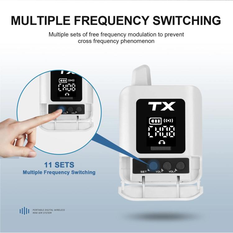 DEBRA ST-mini 2.4G Stereo Wireless Monitor System Receiver + Earphones, RX & Earphones