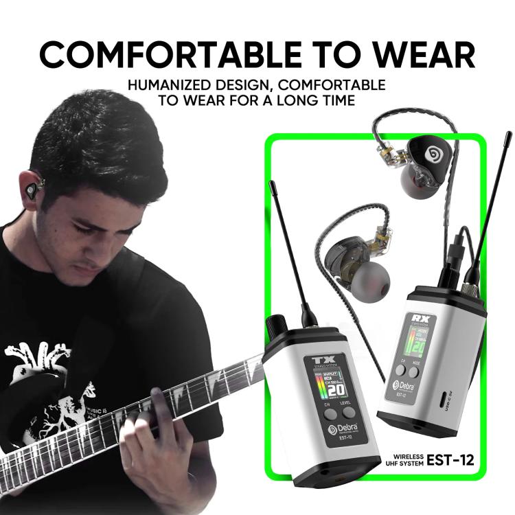 DEBRA EST-12 Portable Stereo Wireless Monitor System Transmitter & Receiver, EST-12