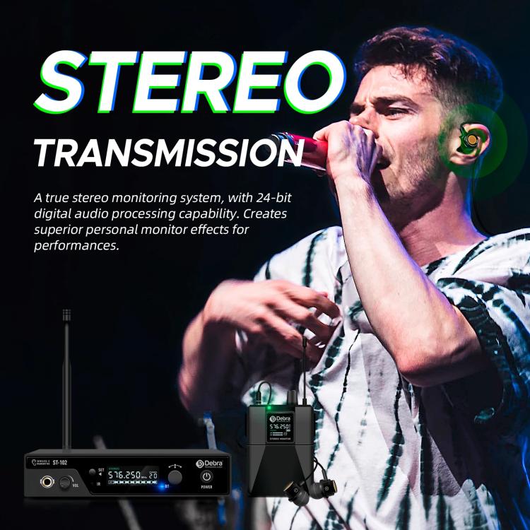 DEBRA ST-102 Professional Stage Wireless Audio Return Monitoring System with One Receivers, ST-102